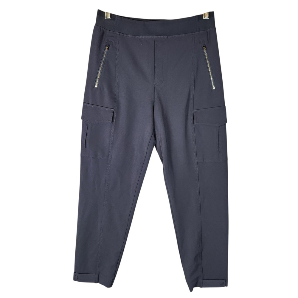 Athleta Endless High Rise Cargo Pant Size 10 Navy Tapered Snap Cuff